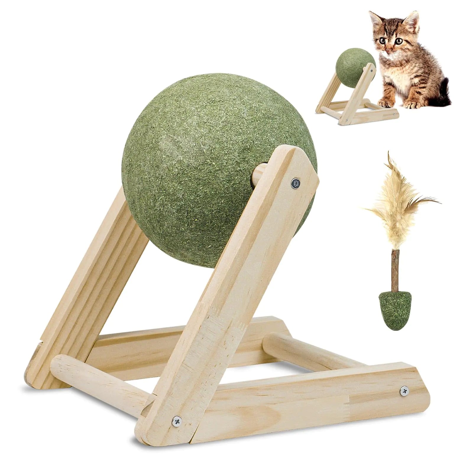 Catnip Balls for Cats – Safe & Healthy Catnip Toys with Holder for Indoor Cats