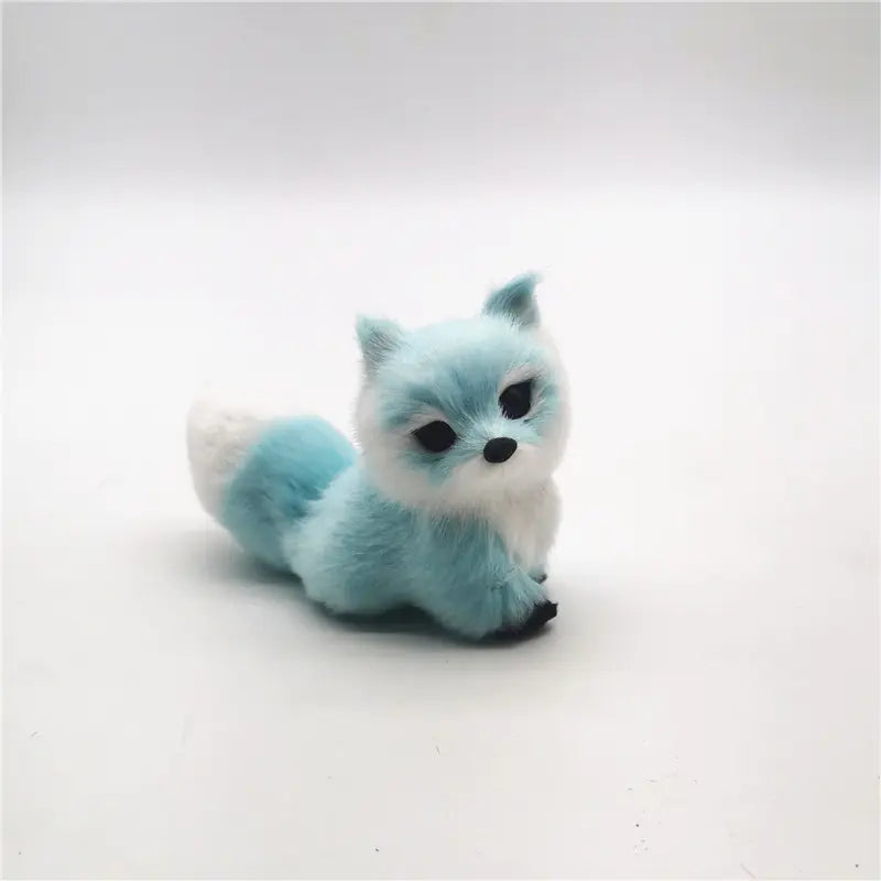 Realistic Fox Figurines - Blue, Pink & Sleeping Variants