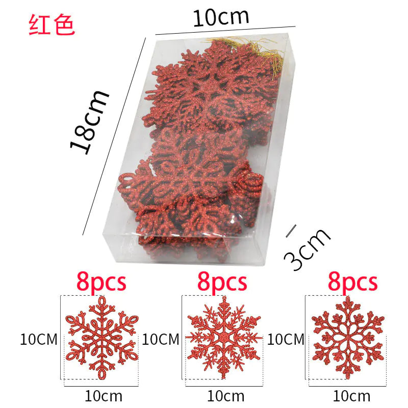 Glitter Snowflake Set for Christmas 10cm( 24 Piece)