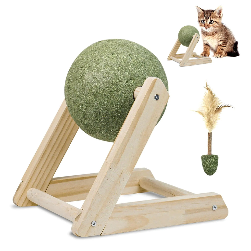 Catnip Balls for Cats – Safe & Healthy Catnip Toys with Holder for Indoor Cats