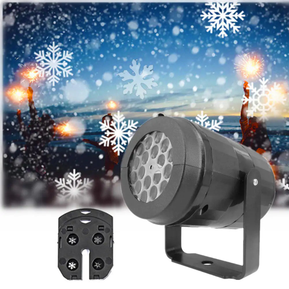 Christmas Snowflake Projector Light – LED Rotating Stage Lamp for Outdoor Holiday & Garden Décor