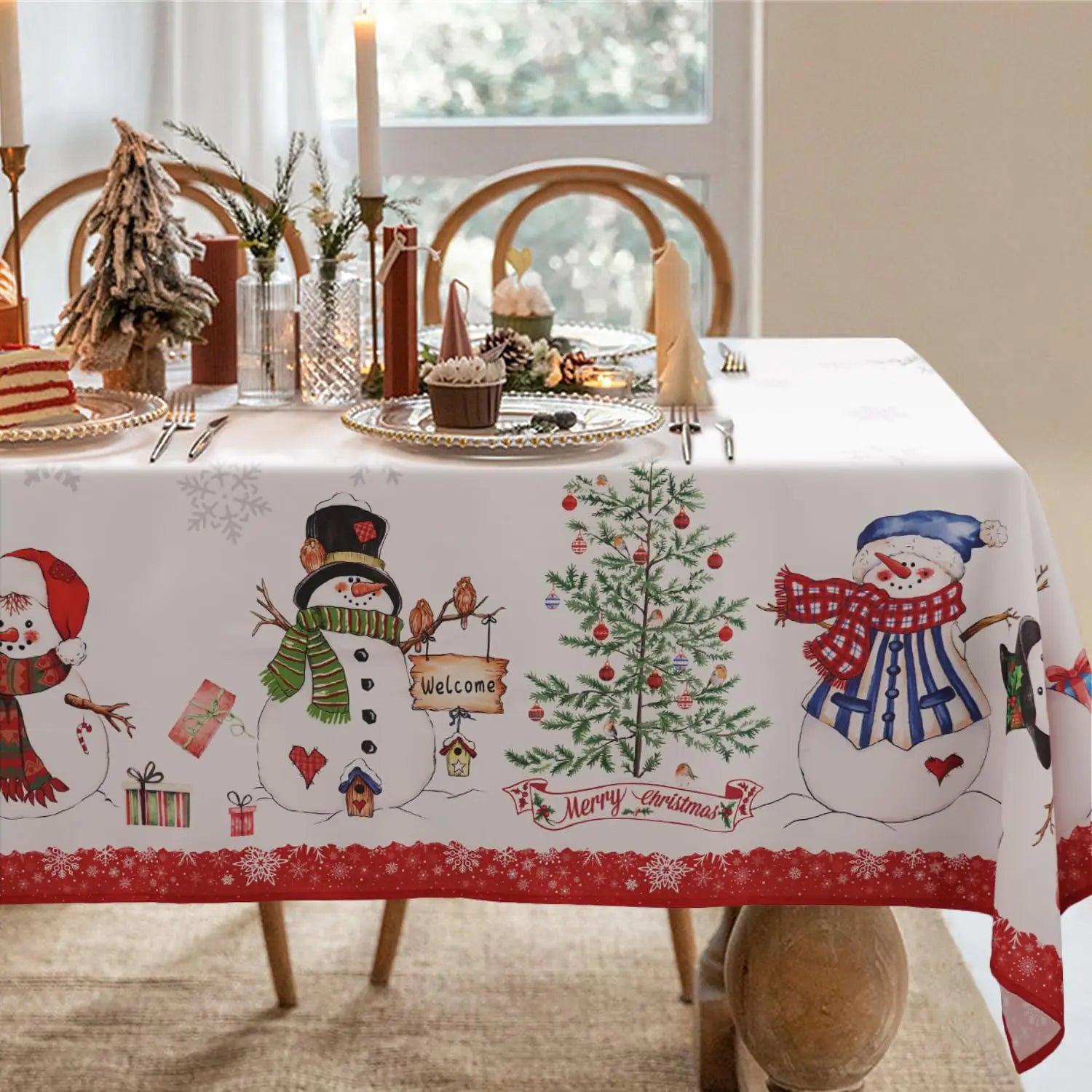 Christmas Tablecloth – Holiday Table Cover for Festive Christmas Décor