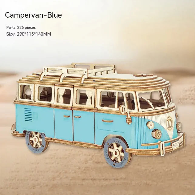 DIY Wooden 3D Camper Puzzle