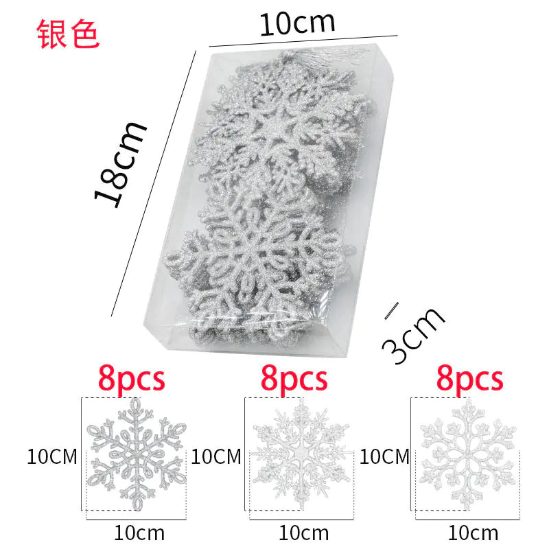 Glitter Snowflake Set for Christmas 10cm( 24 Piece)