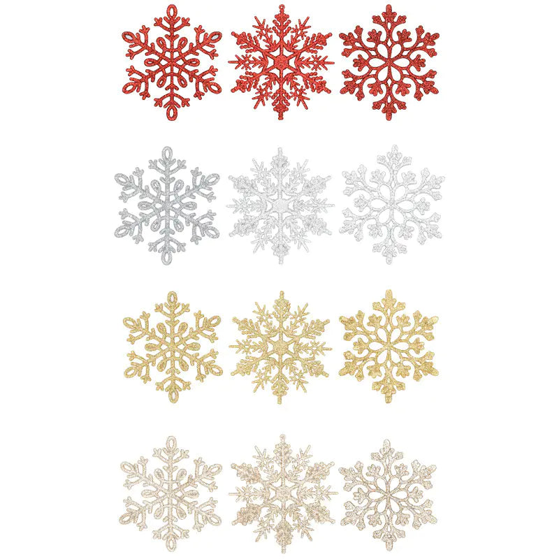 Glitter Snowflake Set for Christmas 10cm( 24 Piece)
