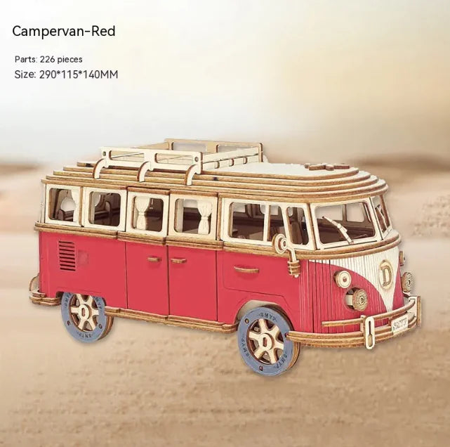 DIY Wooden 3D Camper Puzzle