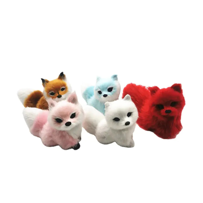 Realistic Fox Figurines - Blue, Pink & Sleeping Variants