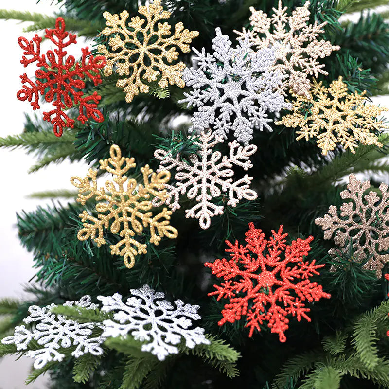 Glitter Snowflake Set for Christmas 10cm( 24 Piece)