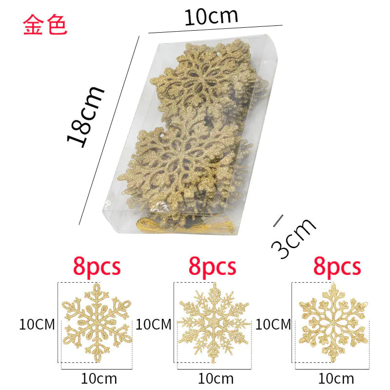 Glitter Snowflake Set for Christmas 10cm( 24 Piece)