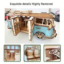 DIY Wooden 3D Camper Puzzle