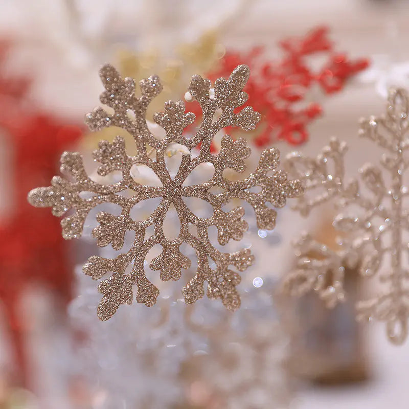 Glitter Snowflake Set for Christmas 10cm( 24 Piece)