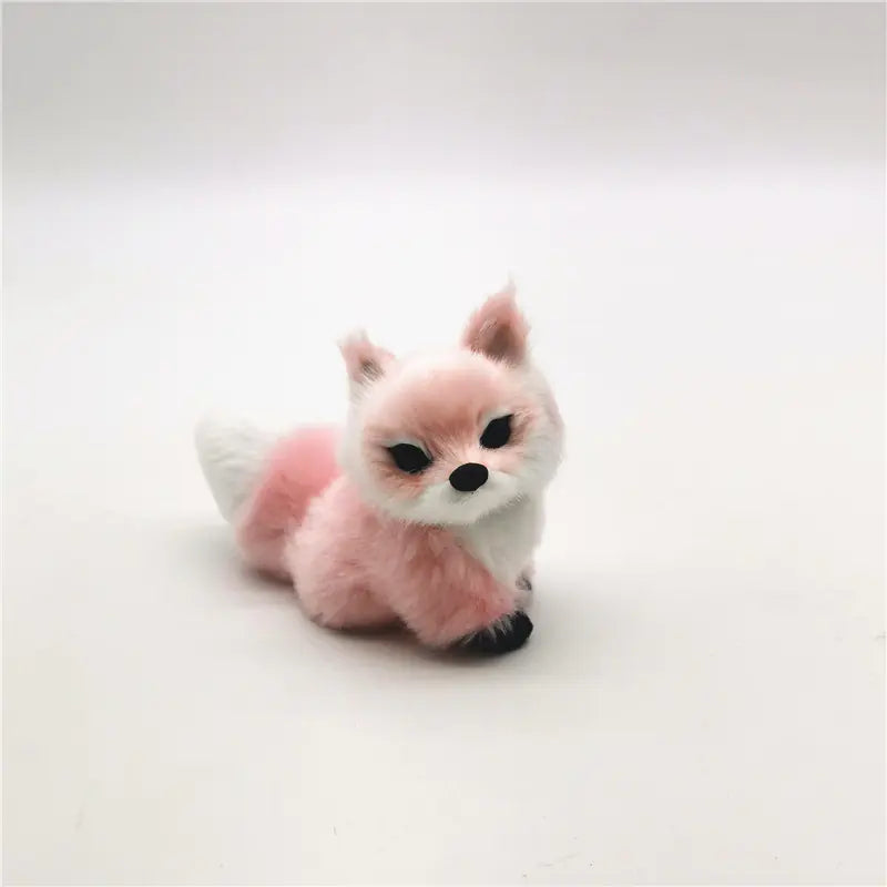 Realistic Fox Figurines - Blue, Pink & Sleeping Variants