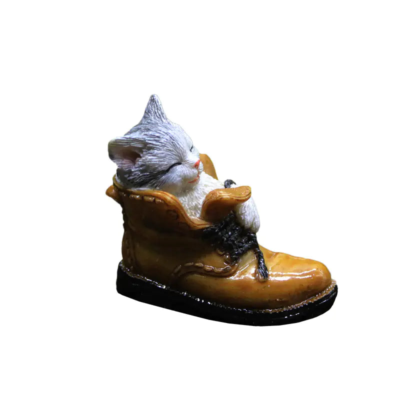 Miniature Sleeping Cat Resin Figurines – Cozy Home Décor