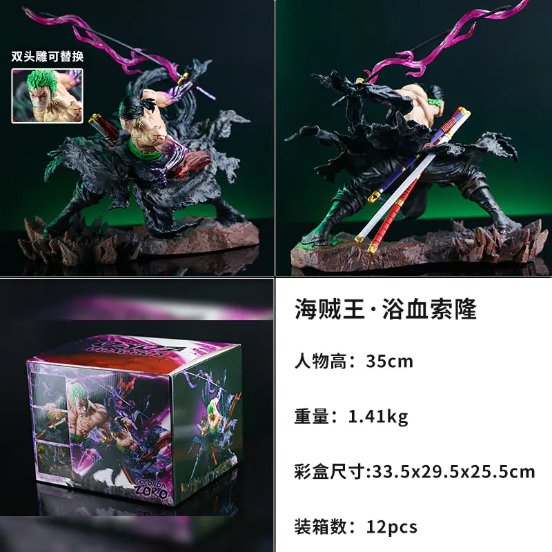 One Piece Roronoa Zoro Dual-Sword Action Figure – Anime Collectible Model