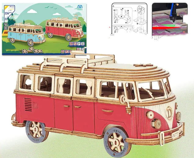 DIY Wooden 3D Camper Puzzle